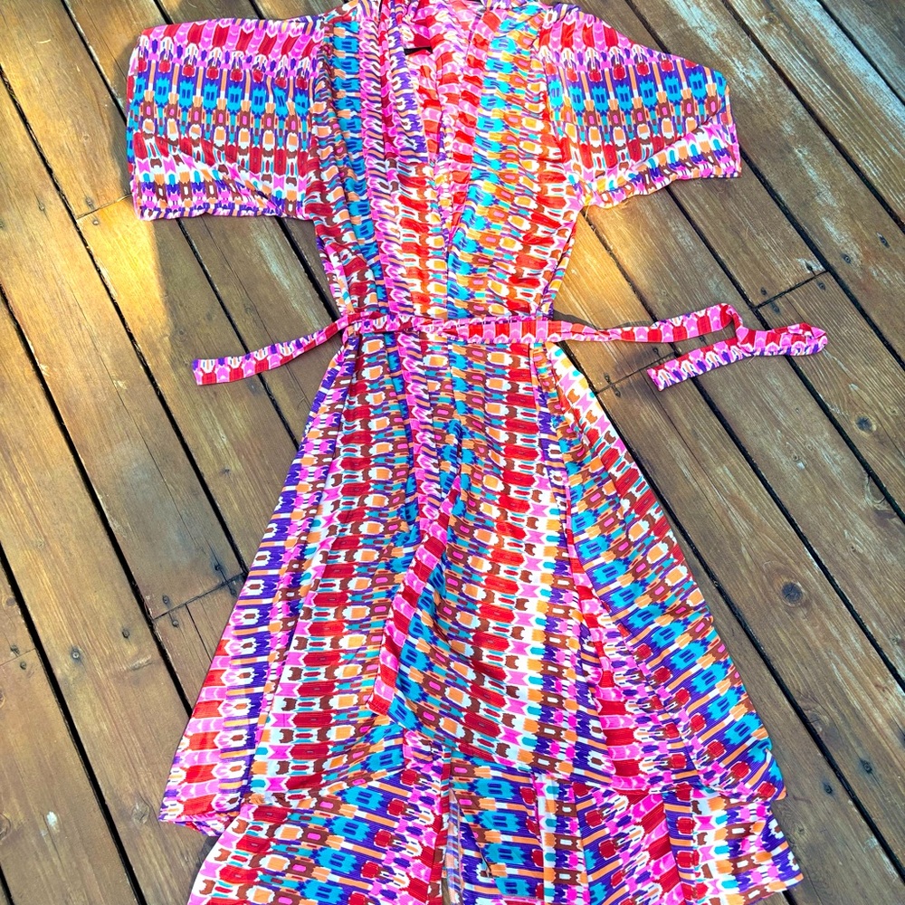 Vintage Multicolor Halter Jumpsuit with Wide Legs - Picture 3 of 15